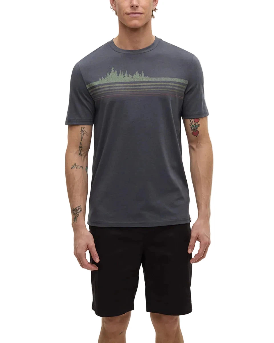 TENTREE Retro Treeline T-Shirt Graphite/Light Moss Men's Short Sleeve T-Shirts Tentree