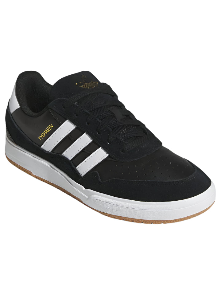 ADIDAS Tyshawn II Shoe Core Black/White/Gum 4 Men's Skate Shoes Adidas