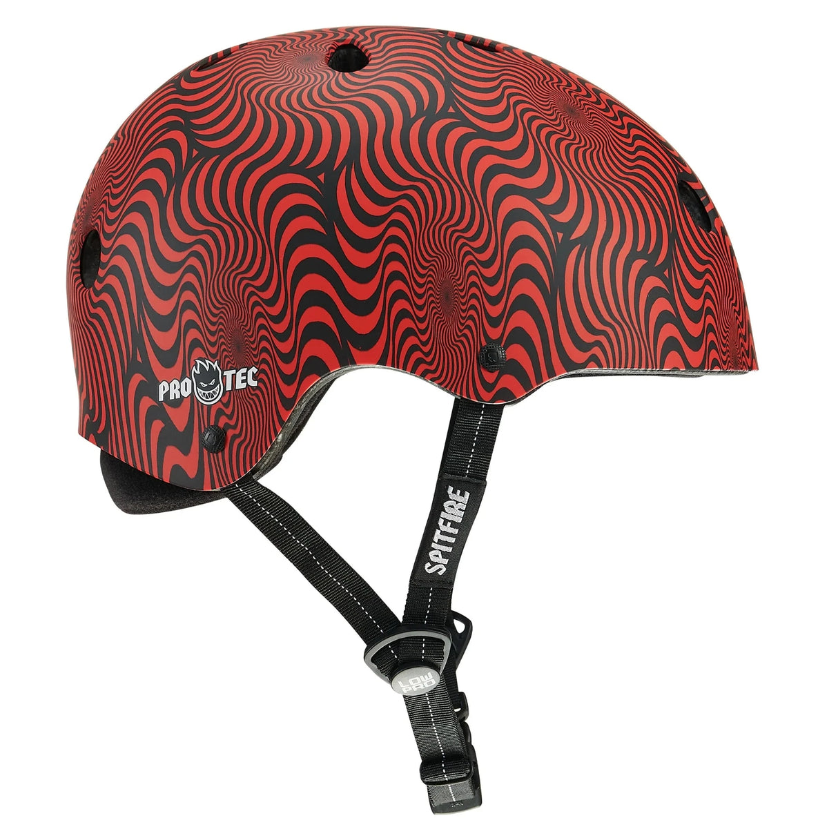 PRO-TEC Low Pro Helmet Spitfire Red Swirl Skateboard Helmets Pro-tec