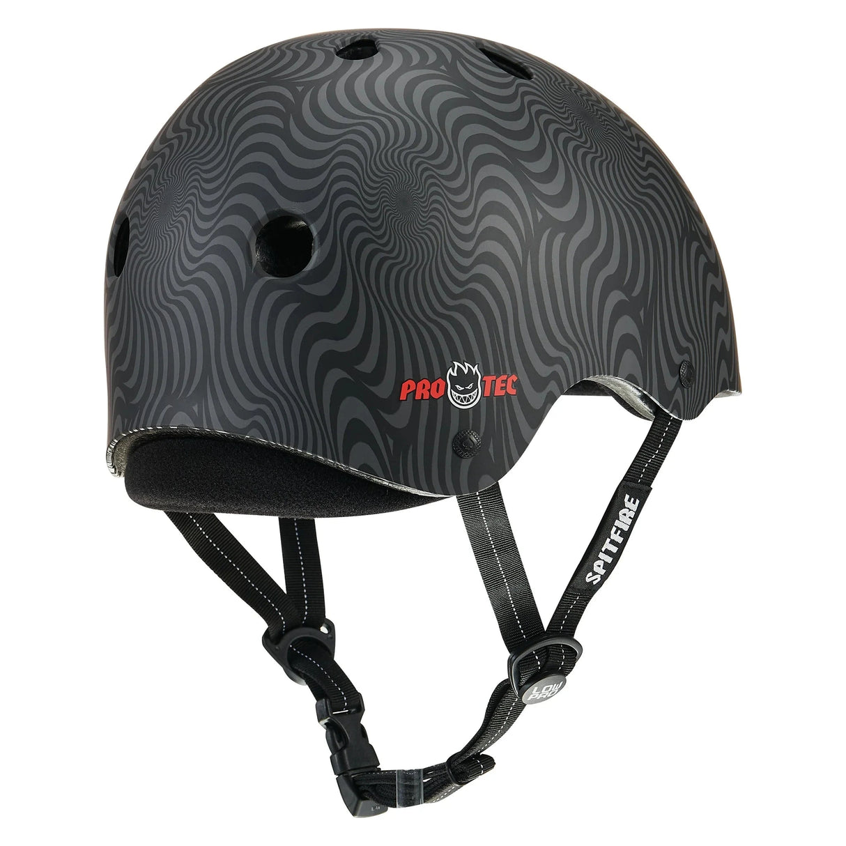 PRO-TEC Low Pro Helmet Spitfire Black Swirl Skateboard Helmets Pro-tec