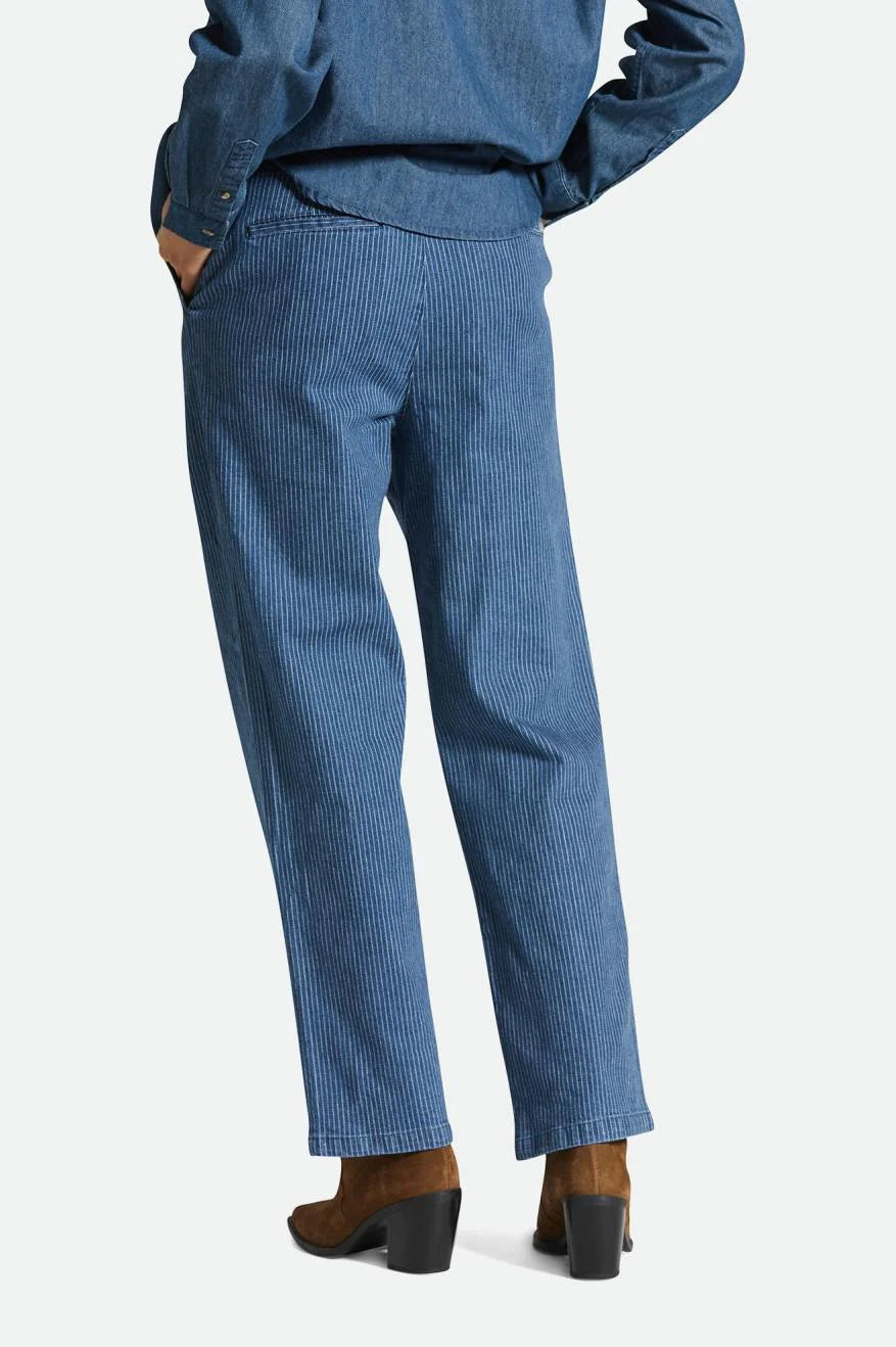 BRIXTON Women's Victory Pant Pinstripe Denim Women's Pants Brixton