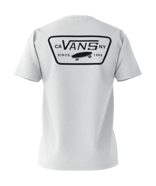 VANS Full Patch Back T-Shirt Vans White/Black Men's Short Sleeve T-Shirts Vans