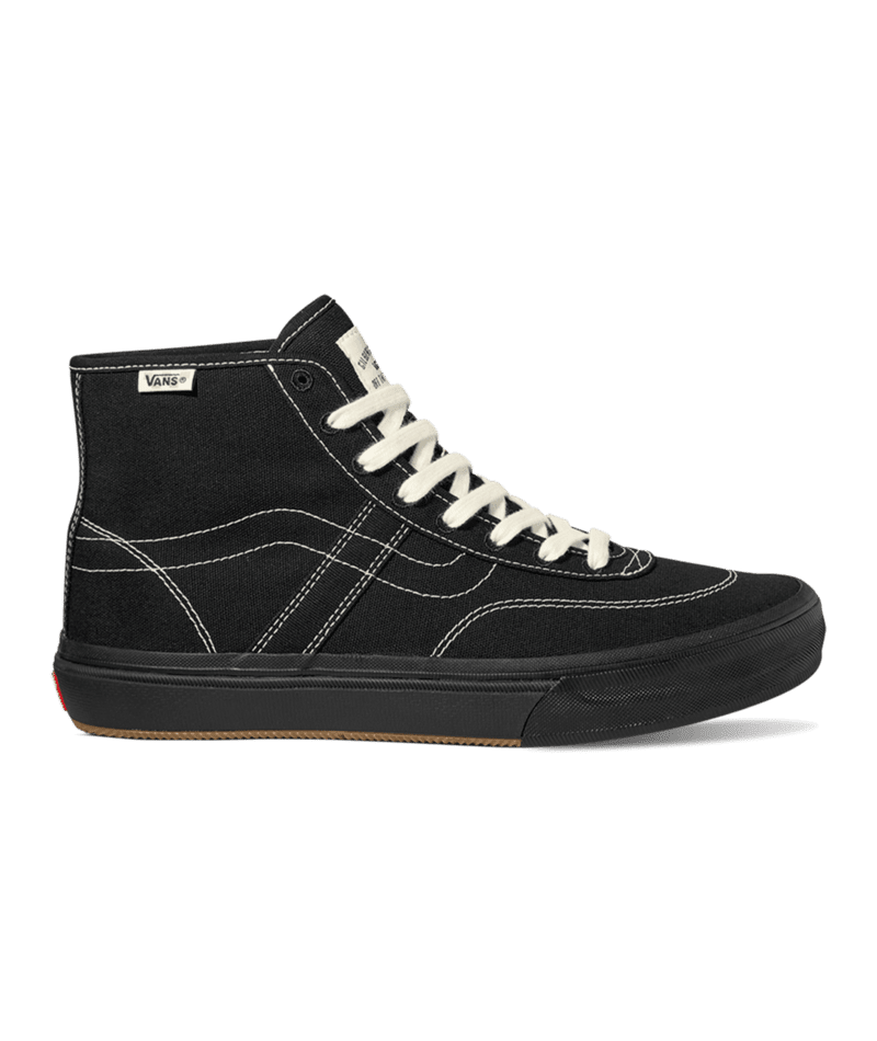 VANS Women's Crockett High Decon Shoes Black/Black/White Women's Skate Shoes Vans