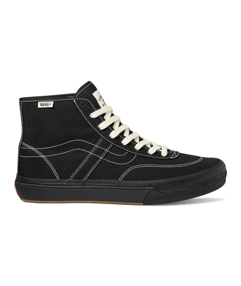VANS Women's Crockett High Decon Shoes Black/Black/White Women's Skate Shoes Vans 