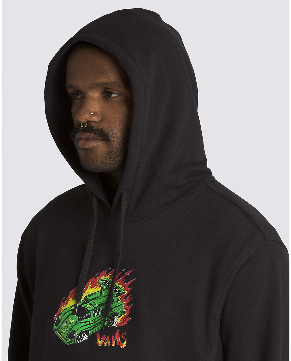 VANS Drag Race Looser Pullover Hoodie Black Men's Pullover Hoodies Vans