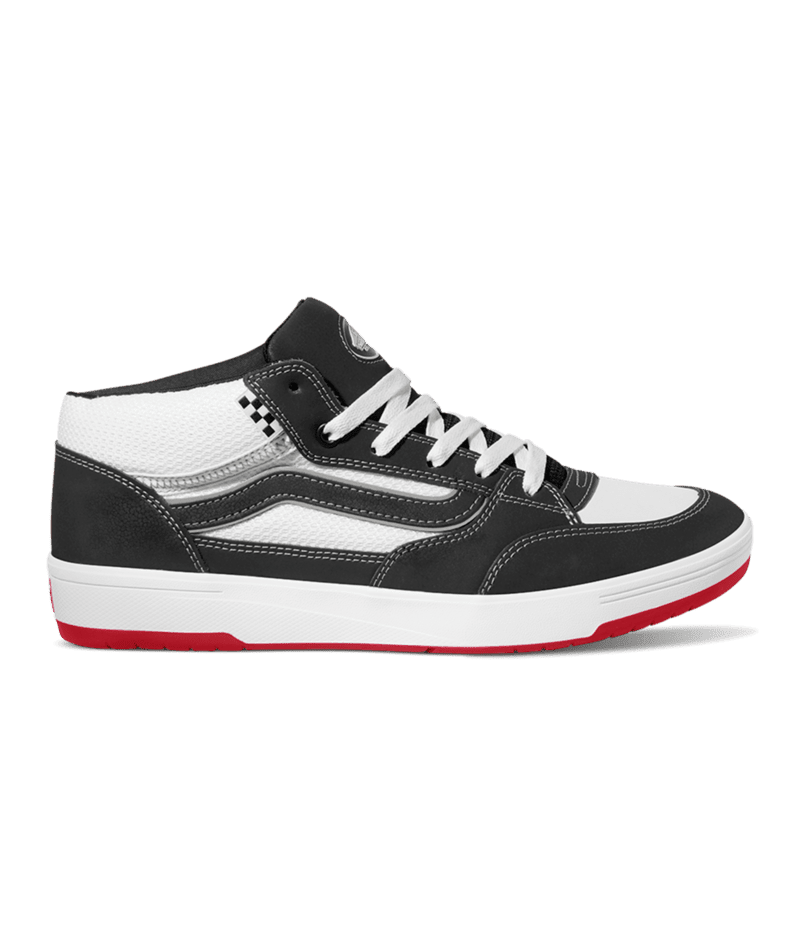 VANS Skate Zahba Mid Shoes Black/White/Red Men's Skate Shoes Vans