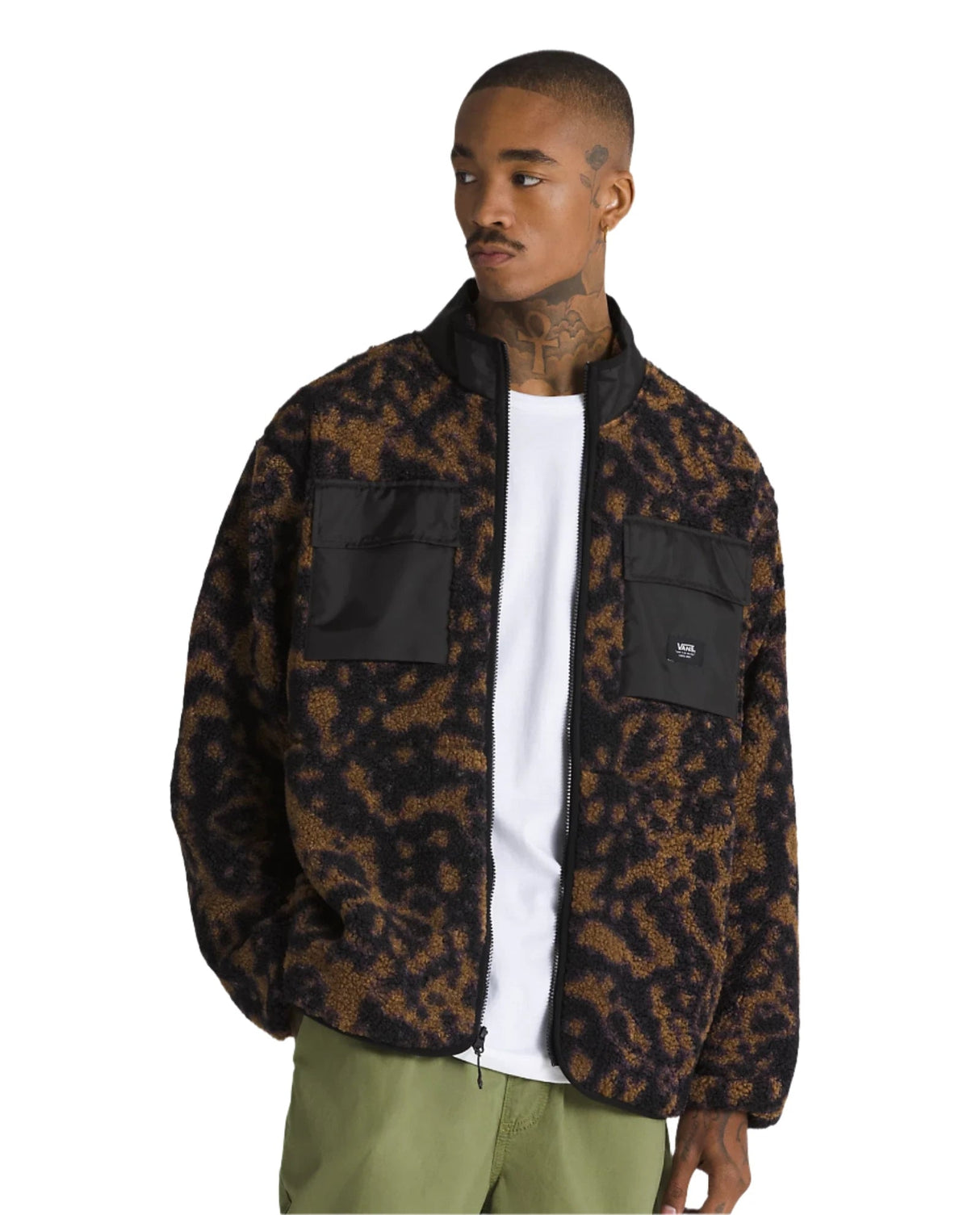 VANS Debrusk Loose Sherpa Jacket Sepia/Black Men's Street Jackets vans