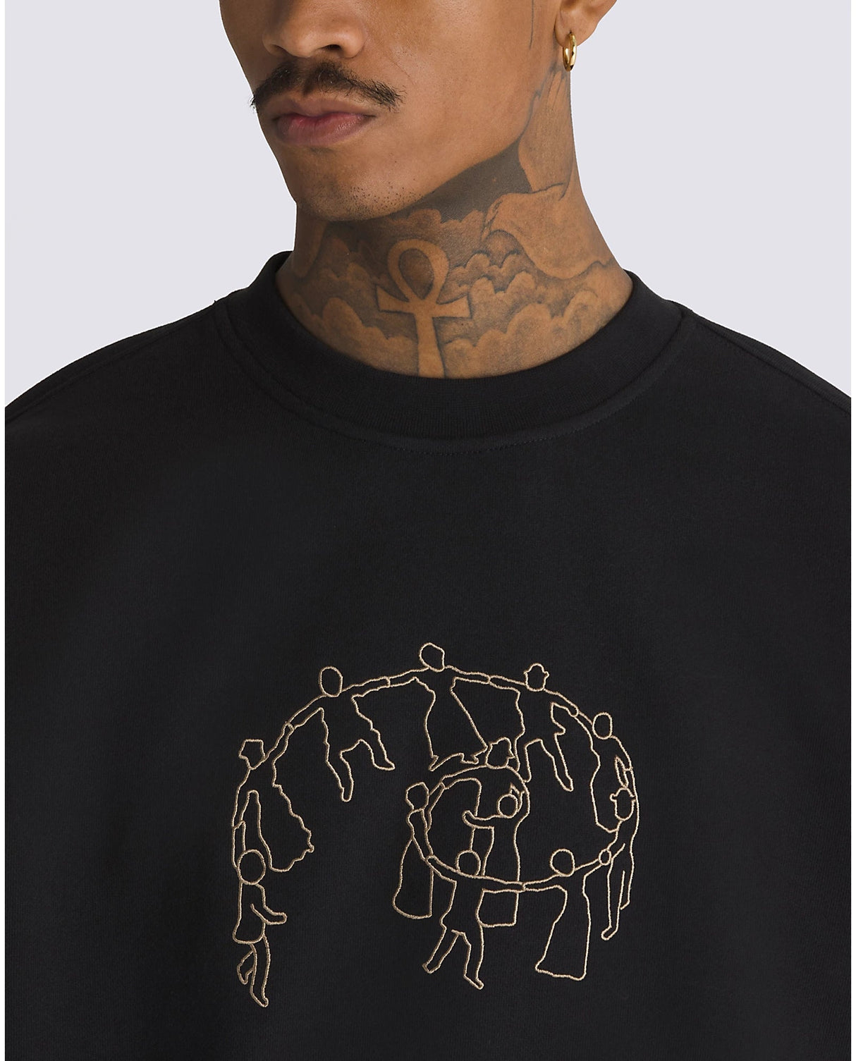 VANS Skate Hold Hands Crewneck Sweater Black Men's Crewnecks Vans