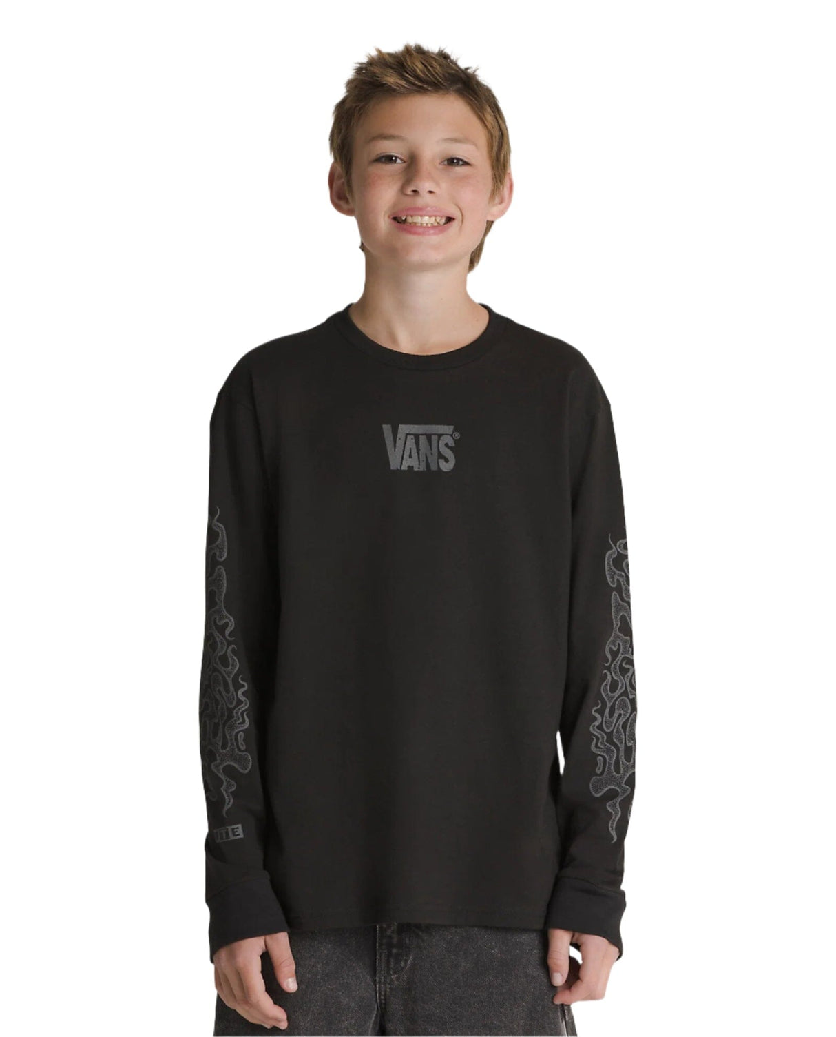 VANS Youth MTE Wavy Dune Long Sleeve T-Shirt Black Boy's Long Sleeve T-Shirts Vans