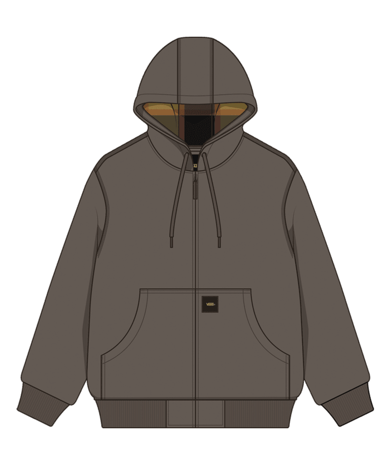 VANS Eli Workwear Canvas Jacket Coal Brown Men's Street Jackets Vans