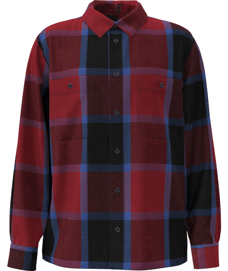 VANS Larkspur Plaid Flannel Shirt Bordeaux/Black Men's Long Sleeve Button Up Shirts Vans