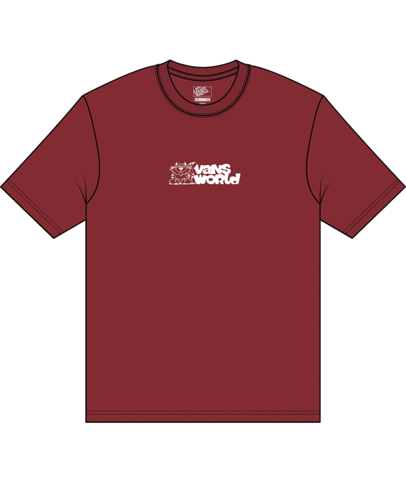 VANS World T-Shirt Bordeaux Men's Short Sleeve T-Shirts Vans