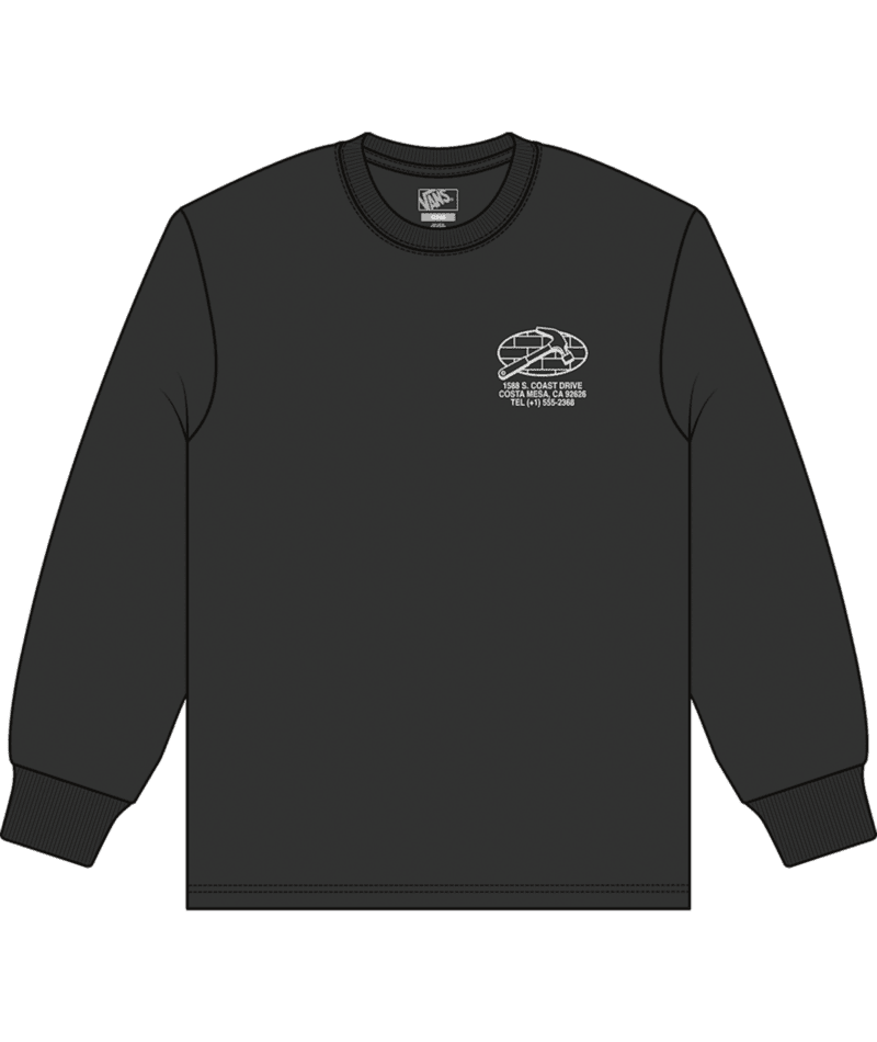 VANS Service Repair Long Sleeve T-Shirt Black Men's Long Sleeve T-Shirts Vans