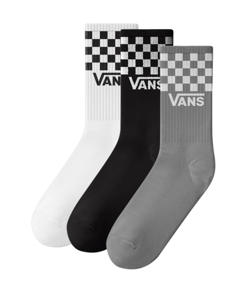 VANS Kids Classic Check Crew Socks Checkerboard Black/White Youth Socks Vans