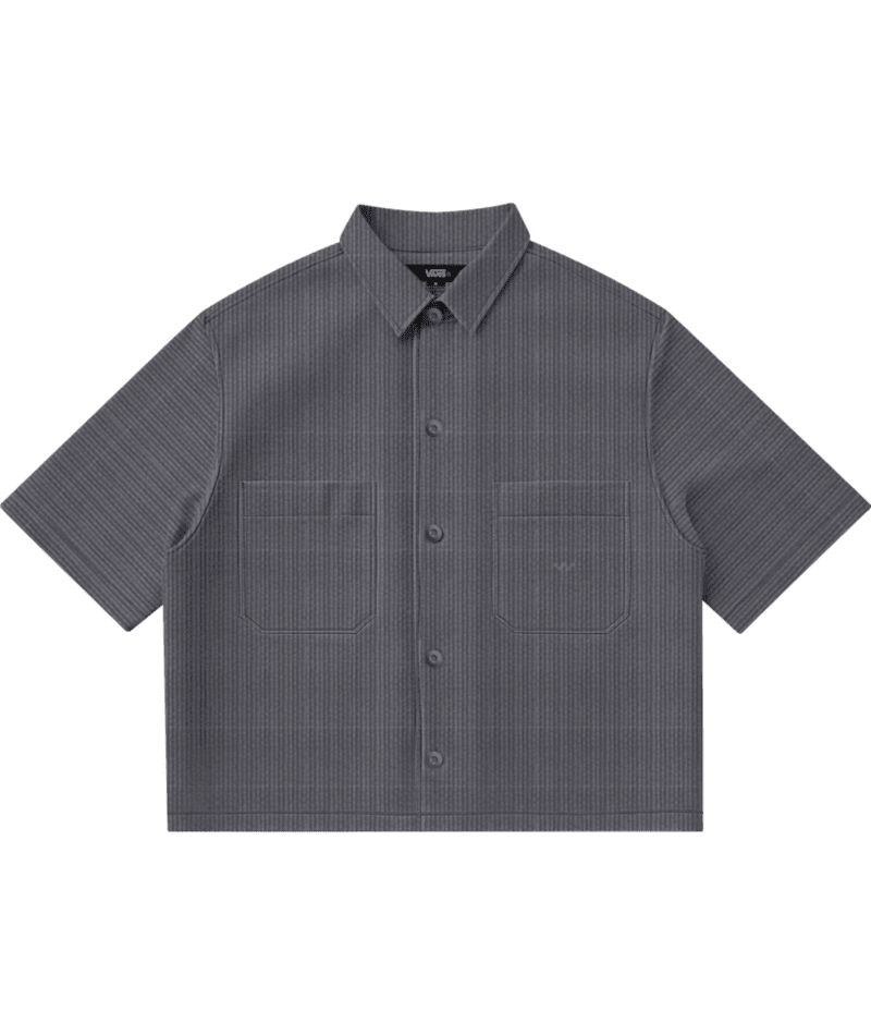 VANS Cord Button Up Shirt Steel Shadow Men's Short Sleeve Button Up Shirts Vans