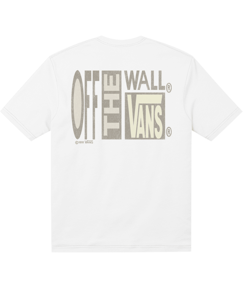 VANS Stretch Stack Crackle T-Shirt White Men's Short Sleeve T-Shirts Vans