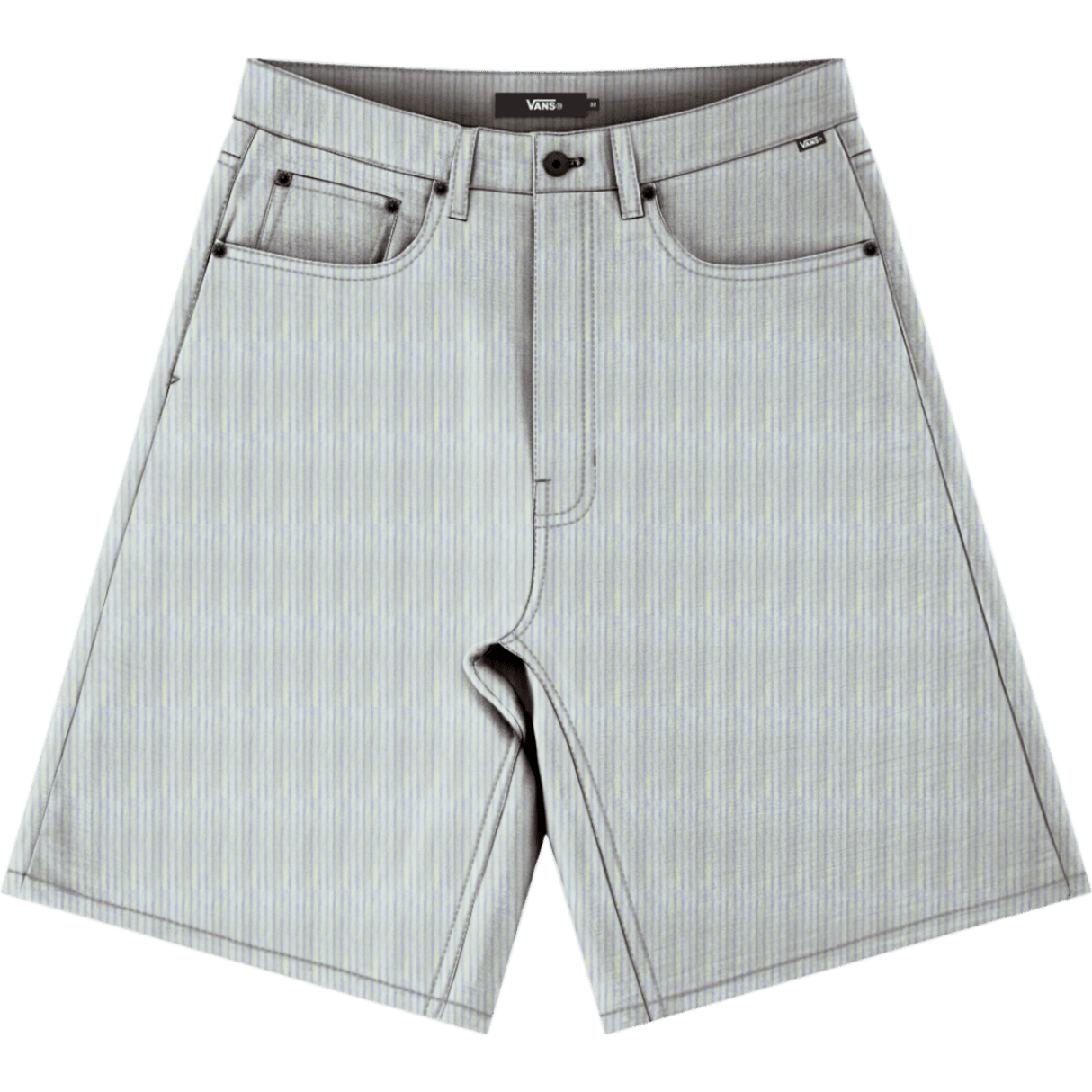 VANS Check-5 Baggy Striped Denim Shorts Blue Men's Walkshorts Vans