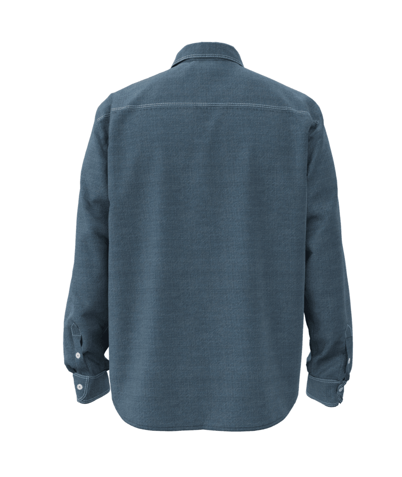 VANS Chambray Long Sleeve Button Up Medium Indigo Men's Long Sleeve Button Up Shirts Vans