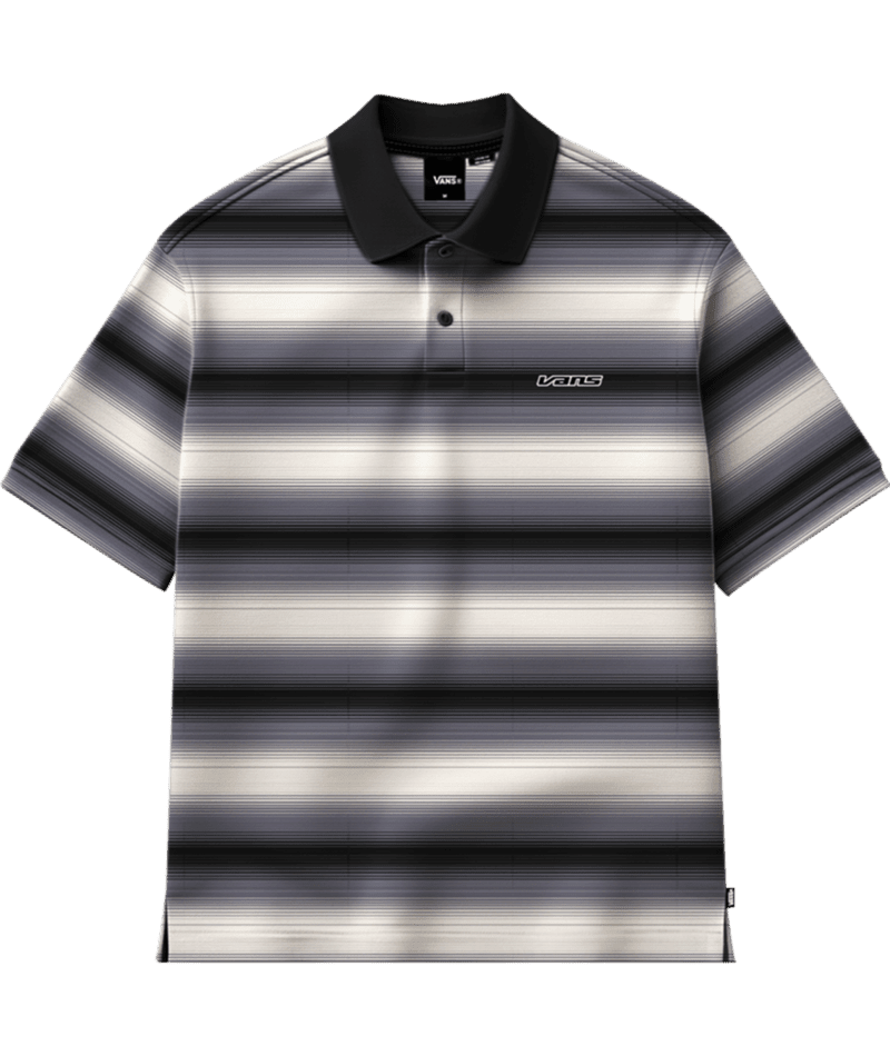 VANS Molino Shadow Stripe Polo Shirt Steel Shadow Men's Short Sleeve Button Up Shirts Vans
