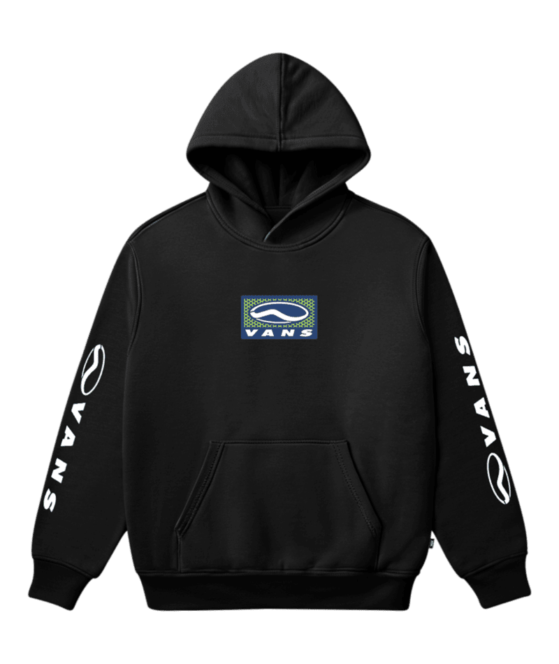 VANS Boys Sidestripe Sportswear Pullover Hoodie Black Boy's Pullover Hoodies Vans