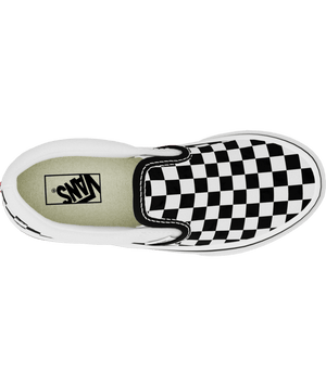 VANS Kids Classic Slip-On Checkerboard Shoes Black/True White Youth and Toddler Skate Shoes Vans 