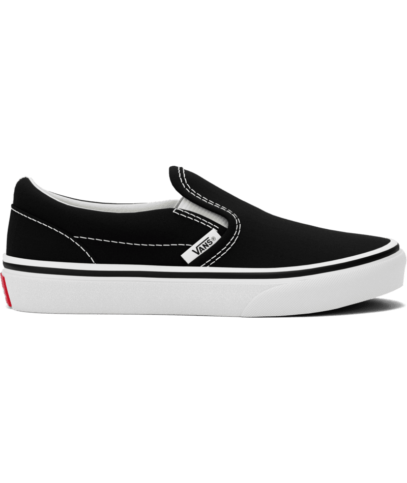 VANS Little Kids Classic Slip-On Shoes Black/True White Youth and Toddler Skate Shoes Vans
