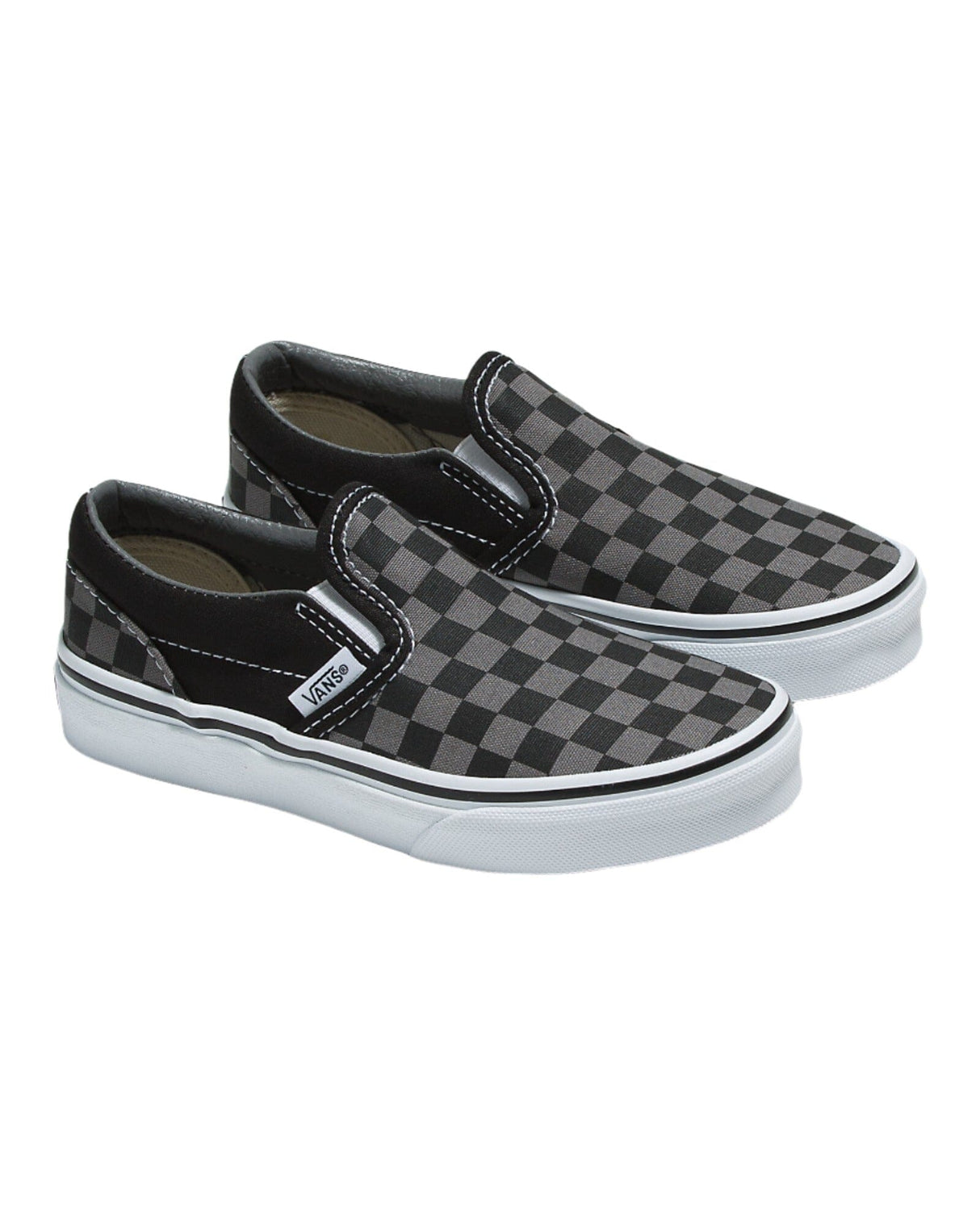 VANS Youth Classic Slip On Shoes Checkerboard Black/Pewter Youth and Toddler Skate Shoes Vans