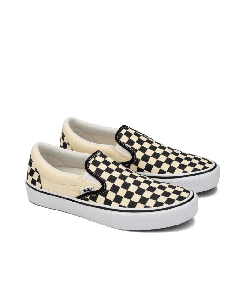 VANS Skate Slip-On Shoes Checkerboard Black/Off White Men's Skate Shoes Vans