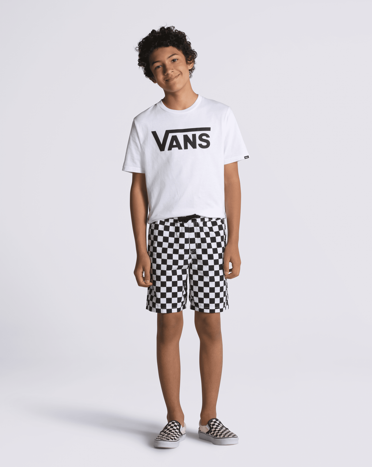 VANS Boy's Range Elastic Waist Shorts Checkerboard Boy's Walkshorts Vans