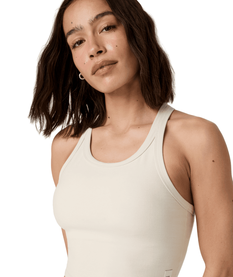 VUORI Women's Elevation Racerback Tank Bone Heather Women's Tank Tops and Halter Tops Vuori