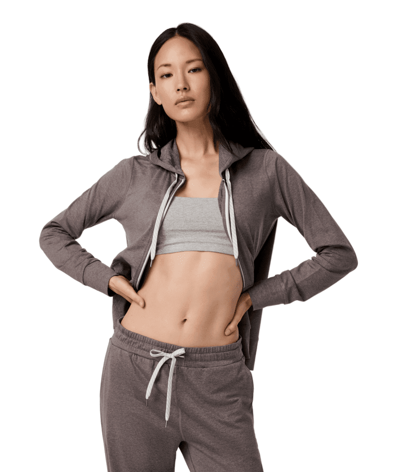 VUORI Women's Halo Performance 2.0 Zip Hoodie Huckleberry Heather Women's Zip Hoodies Vuori