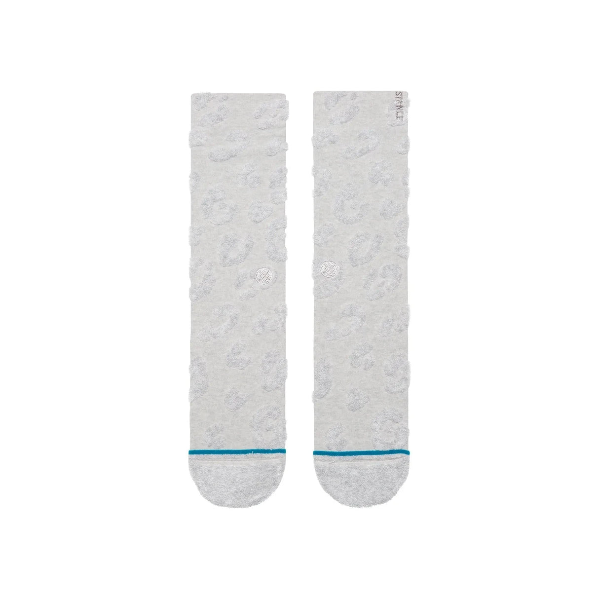 STANCE Women's Terry Cheetah Crew Socks Heather Grey Women's Socks Stance