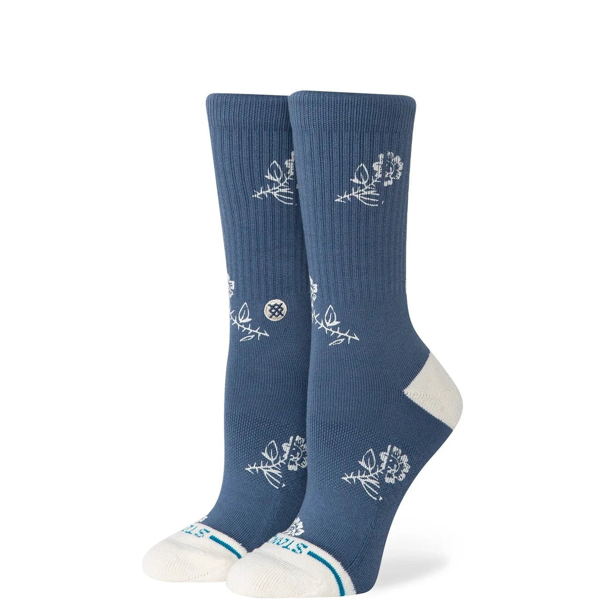 STANCE Women's Petite Bloom Crew Socks Sea Blue Women's Socks Stance