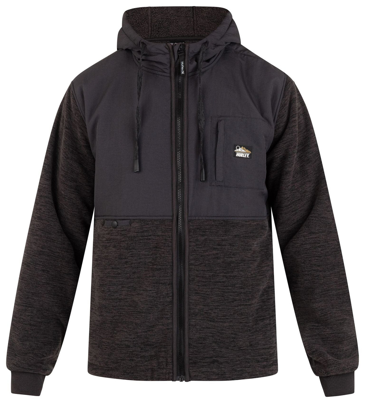 HURLEY Huron Burrito Zip Hoodie Dark Stone Grey Men's Zip Hoodies Hurley