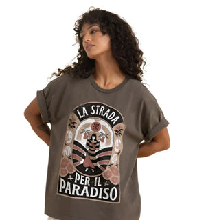 ROARK Women's Road To Paradise Oversized T-Shirt Mocha Women's T-Shirts Roark Revival 