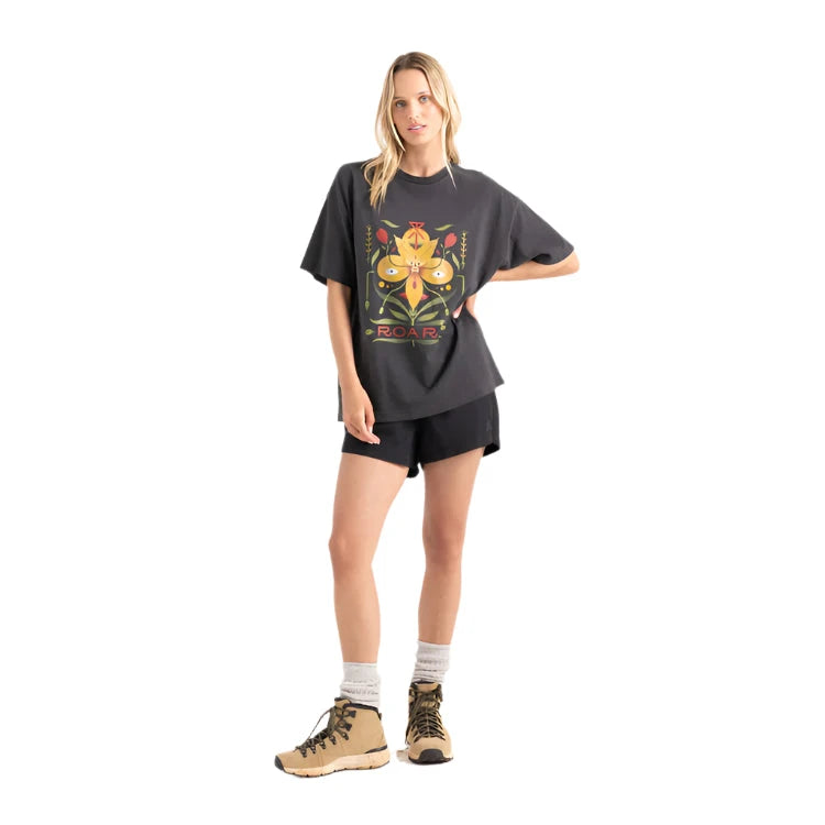 ROARK Women's Tomas Wildflower Oversized Premium T-Shirt Black Women's Short Sleeve T-Shirts Roark Revival