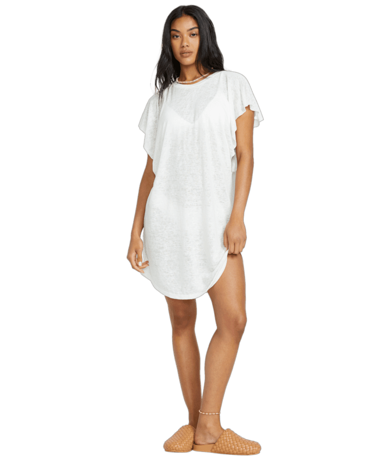 BILLABONG Women's Out For Waves Cover-Up Dress Salt Crystal 2 Women's Dresses Billabong