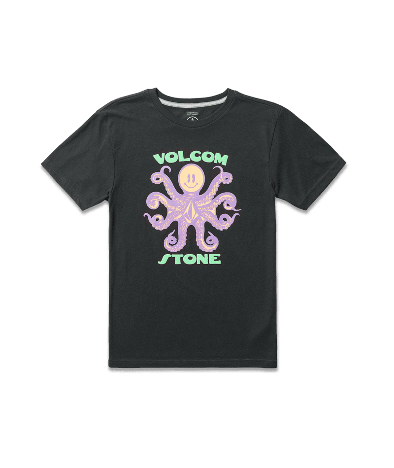 VOLCOM Little Boy's Octoparty T-Shirt Washed Black Heather Boy's T-Shirts Volcom 