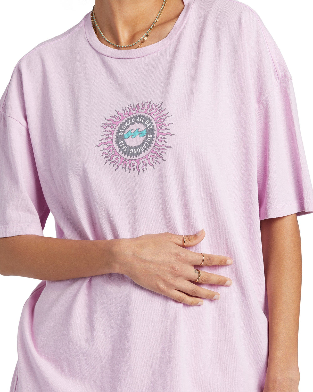 BILLABONG Women's Stoked All Day T-Shirt Lilac Smoke Women's T-Shirts Billabong