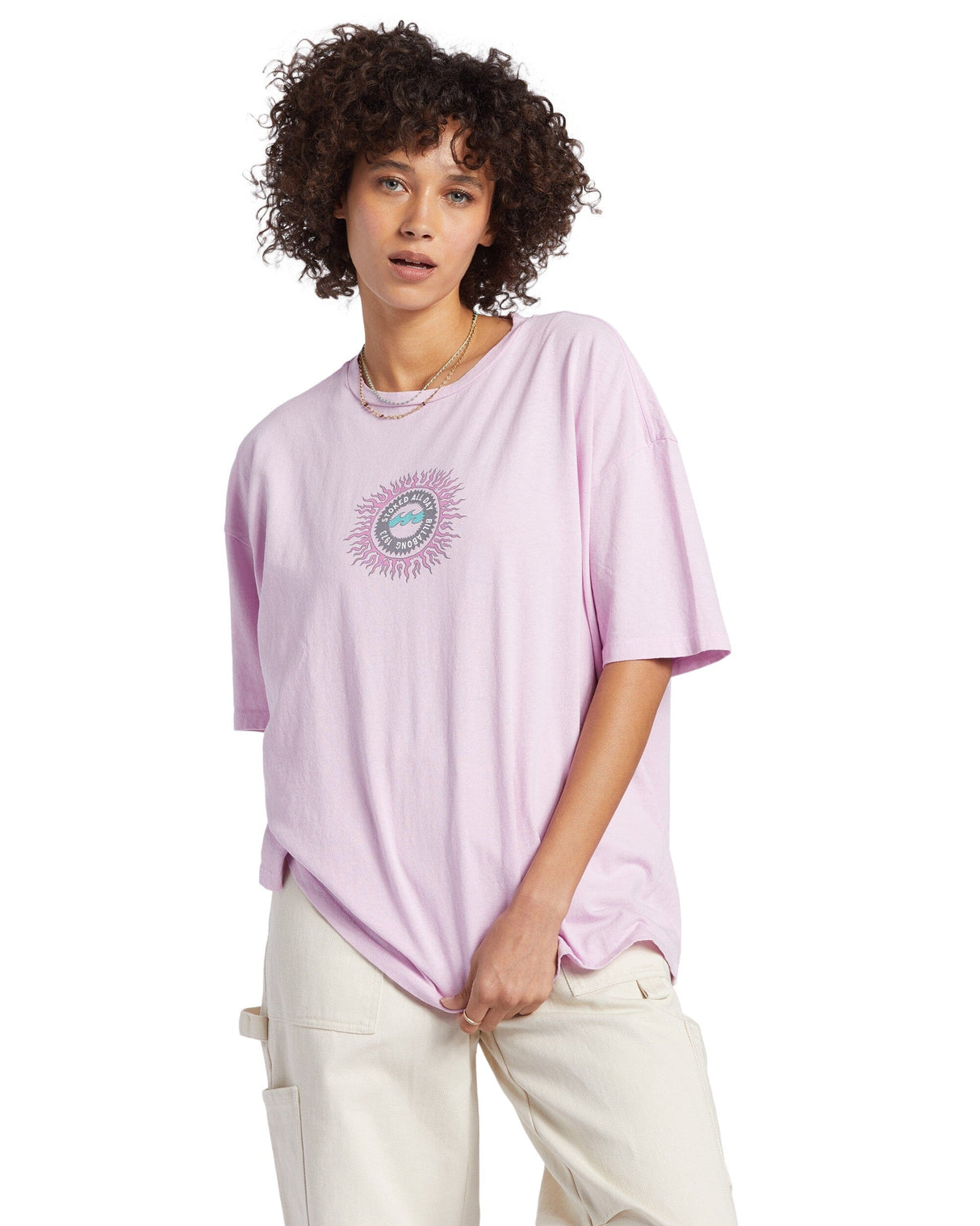BILLABONG Women's Stoked All Day T-Shirt Lilac Smoke Women's T-Shirts Billabong