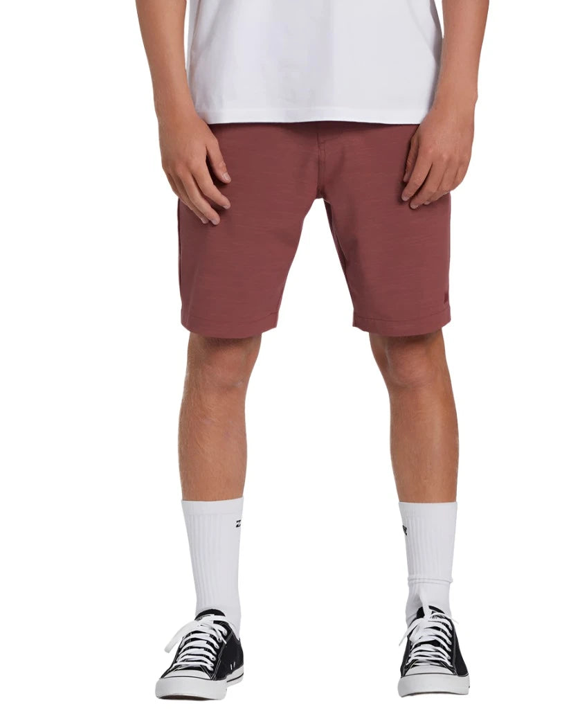 BILLABONG Crossfire Slub Submersible 19" Hybrid Shorts Dusty Red Men's Hybrid Shorts Billabong