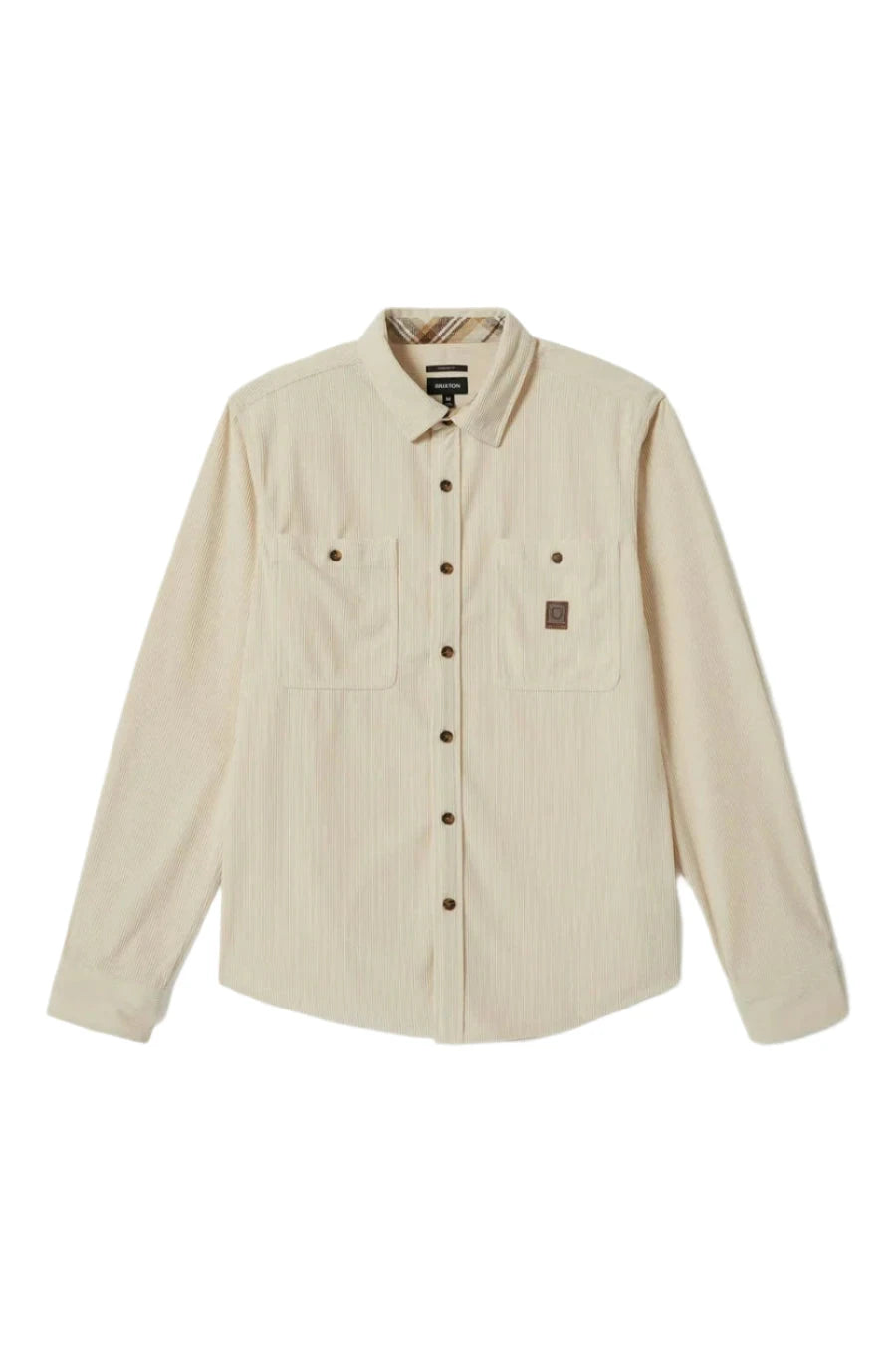 BRIXTON The Field Corduroy Overshirt Whitecap Men's Long Sleeve Button Up Shirts Brixton