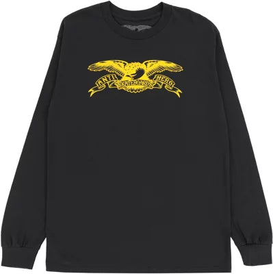 ANTIHERO Basic Eagle Long Sleeve T-Shirt Black/Gold Men's Long Sleeve T-Shirts Antihero