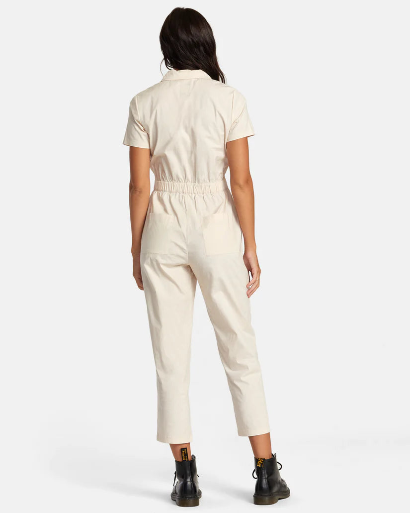 RVCA Women's Recession Jumpsuit Latte Women's Rompers & Jumpsuits RVCA