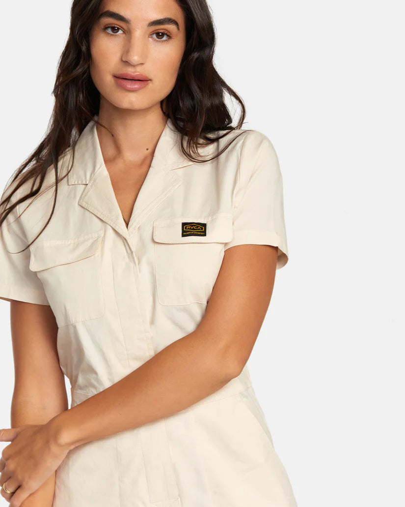 RVCA Women's Recession Jumpsuit Latte Women's Rompers & Jumpsuits RVCA