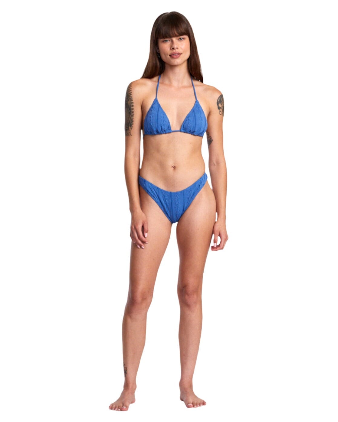 RVCA Women's Sweetness Halter Triangle Bikini Top Federal Blue Women's Bikini Tops RVCA