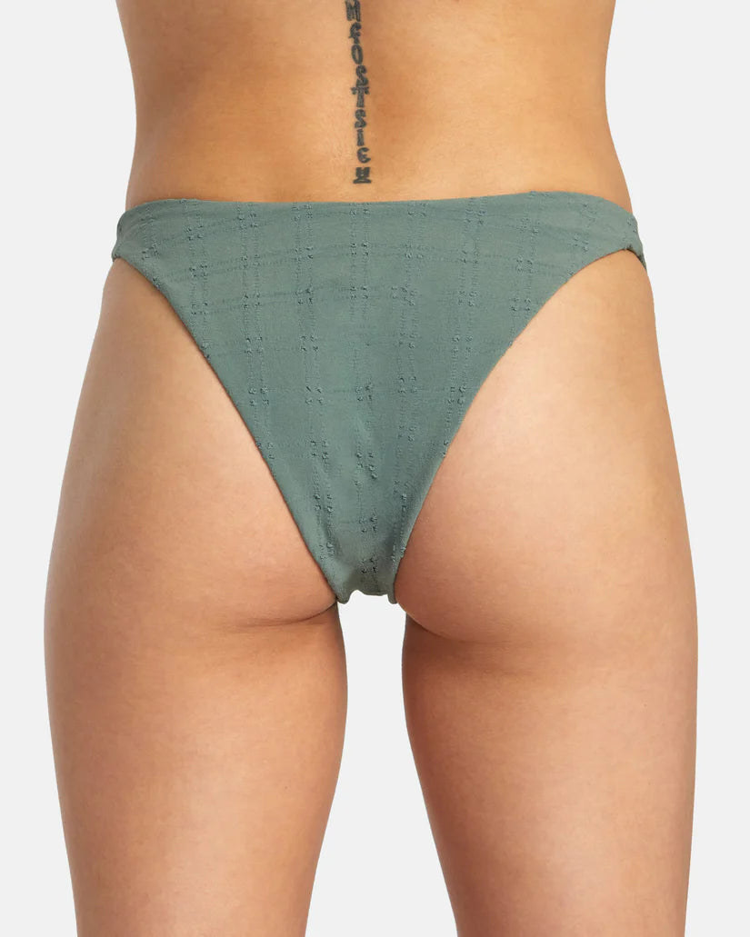 RVCA Women's Greetings Medium French Bikini Bottom Jade Women's Bikini Bottoms RVCA