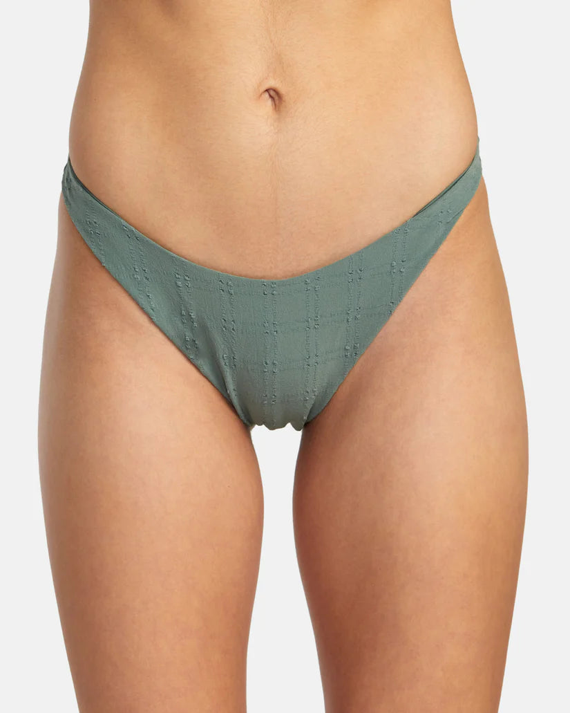 RVCA Women's Greetings Medium French Bikini Bottom Jade Women's Bikini Bottoms RVCA