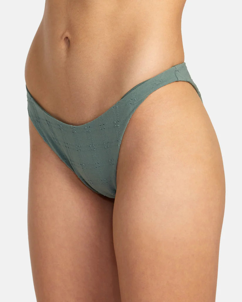 RVCA Women's Greetings Medium French Bikini Bottom Jade Women's Bikini Bottoms RVCA