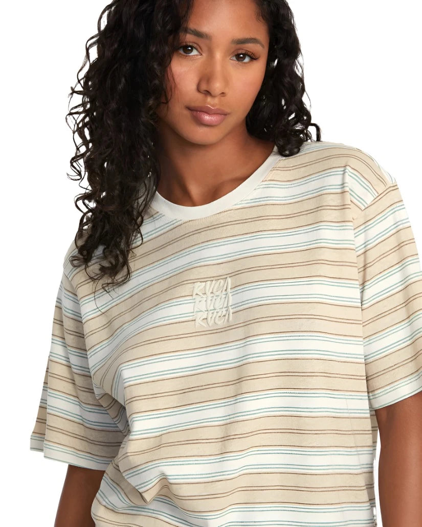 RVCA Women's Anyday Tee Jersey 2 T-Shirt Latte Women's T-Shirts RVCA